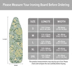 ZCFYGDX 14x45 in Ironing Board Covers Easy to Install Resistant,Elastic Edge 3 Nylon Buckle Strap Fasteners Breathable & Wear-Resistant,Resist Scorch Staining Protective Cover William Morris Prints