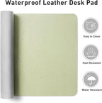 Aothia Leather Desk Pad Protector, Mouse Pad, Office Desk Mat, Non-Slip PU Leather Desk Blotter, Laptop Desk Pad, Waterproof Desk Writing Pad for Office and Home (Grass Green, 36" x 17")