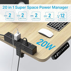 CCCEI Desk Outlet Station 20W USB C Port. 12 Outlet Desktop Clamp Power Strip Surge Protector 4800J with Switch. Nightstand Office Standing Desk Accessories, Fit Thicker Table Edge or Screw Mount, 6FT