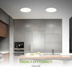 ASD LED 24" Round Flush Mount Ceiling Light Fixture, Low Profile Surface Lighting | 5CCT, Dimmable, Ultra-Thin, ETL Listed | 38W 2700LM 2700-6000K 100-277V | Kitchen, Bedroom, Hallway Lamp | White