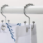 Shower Curtain Hooks, Goowin Shower Curtain Rings, Stainless Steel Shower Curtain Hooks Rust Proof Free Sliding Double Shower Hooks for Curtain, Shower Curtains & Liners (Chrome)