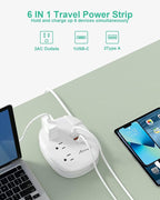 Alitayee 20W USB C Power Strip with 3 Outlets and USB C Fast Charging for iPhone, QC 3.0 Charger, Flat Plug and 3ft Wrapped Around Extension Cord for Cruise Travel Home Office Dorm