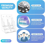 AMGSH 2 Pack 3 Tier Brochure Holder 8.5” x 11” - Acrylic Literature Holder with Removable Divider for 4” x 9” Brochure, Clear Flyer Holder Pamphlet Display Stand