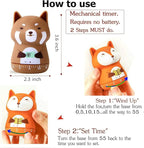 NUOSWEK Mechanical Kitchen Timer, Cute Animal Timer for Kids, Wind Up 60 Minutes Manual Countdown Timer for Classroom, Home, Study and Cooking (Brown Lesser Panda)
