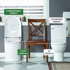WOODBRIDGE ADA Height Smart Toilet – Auto Lid Open/Close, Foot Sensor, Zero Pressure System, Aromatherapy System, Self-Cleaning Nozzle, Multi-Function Washing & Warm Air Dry