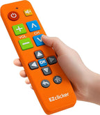 EZclicker Big Button Universal TV Remote (Orange) Simple Easy to Use, Great for Seniors, Works with Major TV Brands (2xAAA Batteries Not Included)