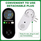 Combustible Gas & Carbon Monoxide Detector 4-in-1 Alarm with Temp/Humidity Sensor – Plug-in CO/Gas Leak Detector for Home, RV, Apartment Safety (Explosive Gas & CO Detection) 1-Pack