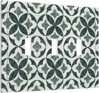 Bvtewkhz Green Luxury Modern Cubic Marble 3 Gang Triple Toggle Decorative Light Switch Covers Electrical Faceplate Switch Plates For Bathroom Kitchen Home