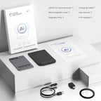 AI Voice Recorder, Note Voice Recorder - Transcribe & Summarize, AI Noise Cancellation Technology, Supports 152 Languages, 64GB Memory APP Control Audio Recorder for Lectures, Meetings, Calls, Gray