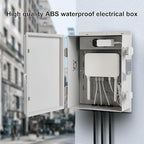 Namunanee Outdoor Electrical Junction Box, ABS Water Resistant Enclosure with Internal Mounting Panel & Hinged Cover (13" H* 9.2" L* 4.6" W & Outlet)