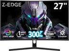 Z-Edge 27 inch Curved Gaming Monitor, FHD 1080P 300Hz 240Hz PC Monitor, Ultra-Fast MPRT 1ms Curved Monitor, 1500R, 16.7M Colors, UG27H Frameless Bezel, 2X DP 1.4 Ports and 2X HDMI 2.0 Ports