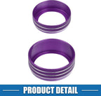 A ABSOPRO Car Air Conditioner Knobs Decals AC Radio Switch Knob Cover for Dodge Durango 2014-2020 for Jeep Cherokee Grand Cherokee 2014-2021 Purple (Set of 3)