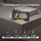 OnLyee 5-in-1 Alarm Clock Radio – FM Radio, Hi-Fi Speaker Sound, Bluetooth Speaker, Auto-Off Timer, Night Light, Dual Charging Ports – Ideal for Bedrooms, Dorms & Home Offices (Black)