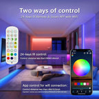 Taoellen Smart WiFi & IR Dual-Control RGB LED Controller - 2.4GHz/Infrared Wireless, 2-Channel 4-PIN Output with Music Sync, Compatible with 5050/3528 LED Strips