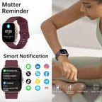 Smart Watches for Women Men with Bluetooth Call & AI Voice, 1.85" HD Fitness Tracker with Heart Rate SpO2 Sleep Monitor, 100+ Sports Modes,Mini Games, IP68 Waterproof Smartwatch for Android iOS Phones