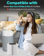 Leemone 411i Max & 411a Max SmokeBlock Replacement Filter Compatible with Blueair 411i Max & 411a Max Air Purifier, Blue Pure F4MAX, 2 Pack
