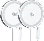 25W Wireless Charger for MagSafe, Qi2.2 Magnetic Fast Charging Pad for iPhone 17/16/15/14/13/12 Series & AirPods, Strong Magnet, Ultra-Thin & Portable Charger Mat for Travel Home Office(White, 2Pack)