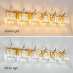 BBLLWJ Crystal Vanity Lights - Gold 6 Light Modern Bathroom Vanity Light Fixtures Over Mirror