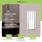Select LED 60W 12V DC Driver and Dimmer Light Switch, 120VAC Decora Dimmer Switches for LED Lights, Preset Dimmer with On/Off 3-Way Switches
