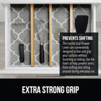 GORILLA GRIP powerGRIP Drawer Shelf and Cabinet Liner, Thick Strong Hold, Non-Adhesive Liners Protect Kitchen Cabinets and Cupboard, Bathroom Drawers, Easy Install, Breathable Mat, 12" x20', Gray