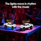 WSTER WS-X65 Pickup Truck Replica Bluetooth Speaker – HD Sound, FM Radio, TWS Stereo, LED Party Lights, USB/TF Playback, Built-in Mic – Cool Portable Car Design Speaker for Outdoors & Home (Silver)