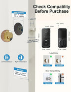 Video Smart Lock with Camera: 4-in-1 Ring+2K Camera+Doorbell+Fingerprint Hornbill Keyless Entry Door Lock, Built-in WiFi Deadbolt(only 2.4G), Two-Way Audio/App Remote Control/PIR, No Monthly Fee