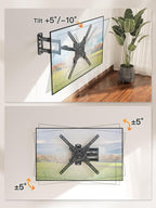 ELIVED TV Wall Mount for Most 26-60 Inch TVs, Swivel and Tilt Full Motion TV Mount with Single Stud Perfect Center Design, Wall Mount Bracket Max VESA 400x400mm, Corner Mount Holds up to 77 lbs.