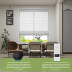 ZSTARR Smart Roman Shades Rechargeable Motorized Blinds with Remote Light Filtering Roman Window Shades Plain Fold Soft for Doors Bedroom, Custom Size (Sheer White)