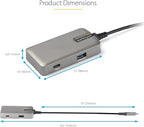 StarTech.com 4-in-1 USB C Hub with Extra Long Cable, 4K 60Hz HDMI, Alt-Mode, 100W Power Delivery, 10Gbps Fast Speed Type C Expansion Hub, Portable Mini Docking Station for MacBook - TAA