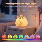 Baby Sound Machine, 20 Soothing Sounds White Nosie for Sleeping, Rechargeable Night Light with Speaker, 3 Brightness Levels Remote and Tap Control, Nursey Lamp for Baby, Kids Bed Room (Capybala)