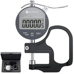 Neoteck Digital Thickness Gauge 0.5inch/12.7mm,0.00005inch/0.001mm LCD Display with Inch/MM Conversion One-Hand Quick Press Thickness Measuring Tool for Leather Paper Fabric Film etc.-Silver-Grey