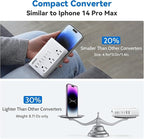 DOACE 220V to 110V Converter for European Travel - 350W 7 in 1 Voltage Converter US to Europe with 3AC, 2QC+2PD for Using U.S. Devices Abroad - Hair Straightener Shaver Toothbrush Laptop Camera Phone