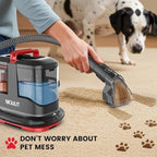 Portable Handheld Upholstery Spot Cleaner Machine, 15Kpa Deep Carpet Cleaner for Pets, Sofa, Couches, Area Rugs and Car, Furniture Cleaner Machine with Versatile Tools & Self-Cleaning System