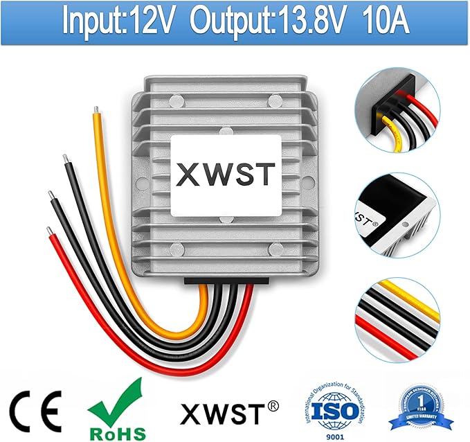 DC DC 12V to 13.8V 10A Step-up Module,Boost Converter 9V-13V to 13.8V Voltage Regulator,Waterproof Power Adapt 138W 13.8V Volt Transformer Module (12V to 13.8V 10A)