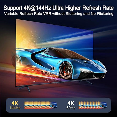 4K@120Hz HDMI 2.1 Switch 4 in 1 Out with Audio Extractor VRR ALLM HDCP2.3 ARC eARC HDR CEC SPDlF Optical and 3.5mm Audio Out D-o-l-b-y Digital EDID for PS5 Xbox NVIDIA AMD