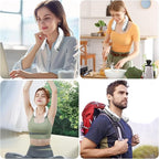 WXX Portable Neck Fan, 6000mAh Battery Neck Fan Rechargeable, 360° Cooling Personal Fan, 3 Speeds Foldable Quiet Wearable Fan for Travel Outdoor Indoor, Birthday Gifts for Men Women-White&Grey