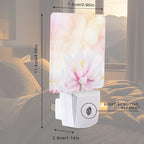 Smoaffly Pink Water Lily Lotus Night Light Plug-in LED Nightlights Auto Sensor Night Lamp Dusk-to-Dawn Lamp Home Decor for Nursery Children Girls Boys