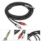 FRCOLOR 35mm 3-core Stereo to 2-Connector Audio Cable 3m Guitar Sound Signal Splitter Cable for Studio Recording and Microphone Accessories