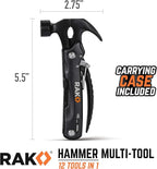 RAK Hammer Multitool BirthdayGifts for Men - Cool Unique Gifts Who Have Everything - Compact DIY Survival Multi Tool - Backpacking & Camping Accessories - Gadget Gifts