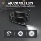 Teslong Dual Lens Endoscope with Light, Mechanic Borescope Inspection Camera, Fiber Optic Scope, Flexible Snake Probe for Automotive, HVAC, Wall & Home Inspections (16.5FT)