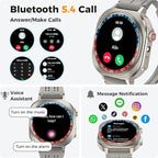 Soudorv Smart Watch, 2026 AMOLED 1.43" Smartwatch for Men Women(Answer/Make Call), 60 Days/130+ Sports/Flashlight, Heart Rate/Sleep Monitor, IP68 Waterproof Fitness Activity Tracker for Android iOS