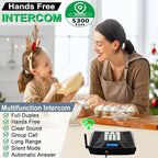 SANZUCO Intercoms Wireless for Home, Upgraded 5300ft Intercom 9 Channel 2 Code, Full Duplex Hands Free Talk Wireless Intercom System for Home Elderly Office with Auto Answer(6Packs, Black)