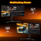 MNNM 34 Inch Ultrawide Gaming Monitor - 21:9 WQHD 3440 x 1440 R1500 Curved Computer Monitor for Gamer, 180Hz 1ms AMD FreeSync PIP/PBP Crosshair TÜV Eye Care, HDMI 2.0 & DP1.4, Tilt/Height/Swivel Stand