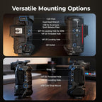 SmallRig R5 Mark II with Battery Grip BG-R20 Camera Cage for Canon, Three-Point Locking Full-Cage with Cold Shoe Mount, Quick Release Plate for Arca for Stabilizer and Tripod Shooting - 5623