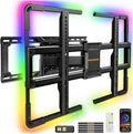 Perlegear AuraFrame™ Pre-Assembled TV Wall Mount with LED Light for 42″–90″ TVs up to 150 lbs, Full Motion Wall Mount, Tilt, Swivel & Extension, TV Backlights with Music Sync, Max VESA 600 x 400mm