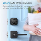 ULTRALOQ U-Bolt Smart Lock, 5-in-1 Keyless Entry Door Lock with App Control, Keypad Deadbolt, Auto Unlock, Auto Lock, Smart Door Lock, Smart Locks for Front Door, ANSI Grade 1, Black