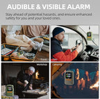 Carbon Monoxide detectors 4-in-1 Portable CO & CO2 Monitor for Travel RV CO Detector Temp/Hum Sensor, Rechargeable Real-Time CO Alarm& CO2 Alarm for Air Safety & Quality (Japan CO Sensor & NDIR)