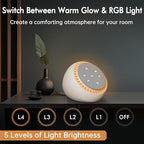 DreamSky Sound Machine for Sleep, White Noise for Sleeping Adults & Baby, Brown Noise Fan for Office Privacy & Noise Canceling, 26 Sounds & RGB Night Light, USB-C Powered for Home Travel