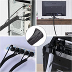 AGPTEK Cable Sleeve Cover, 2Pack 5ft - 1.8 inch Desk Cord Organizer Cable Hider, Home Office Wire Management Computer TV Wire Loom Tubing, Pet Proof Cord Protector, from Cat Dog Chewing, Black
