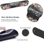Keyboard Wrist Rest and Mouse Pad Wrist Support Set with Coasters, Ergonomic Gaming Mousepad for Home Office Working Studying Easy Typing & Pain Relief, Floral Quote Bible Verse Psalm 46:5